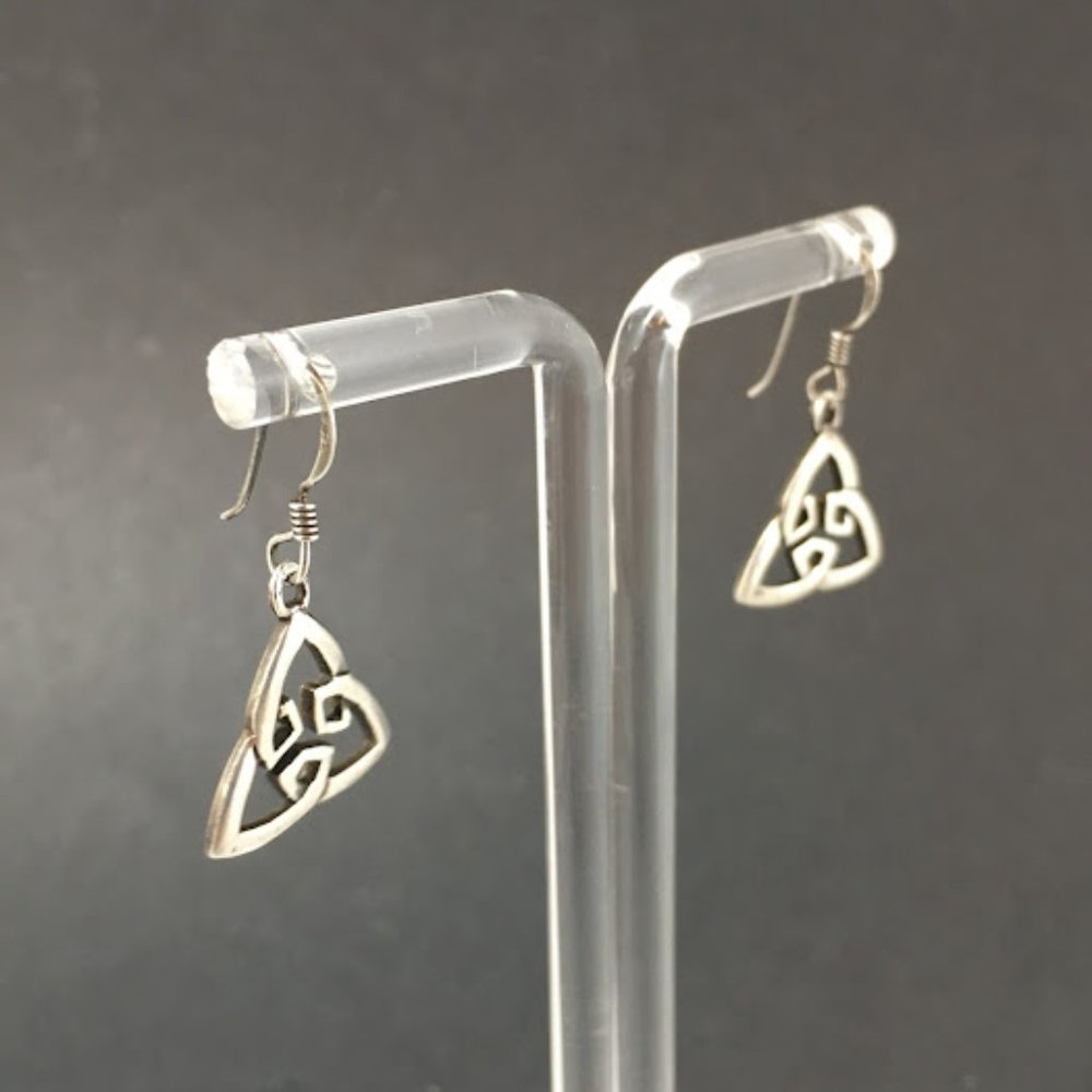Celtic Knot Dangle Earrings, Solid Sterling Silver - image 4